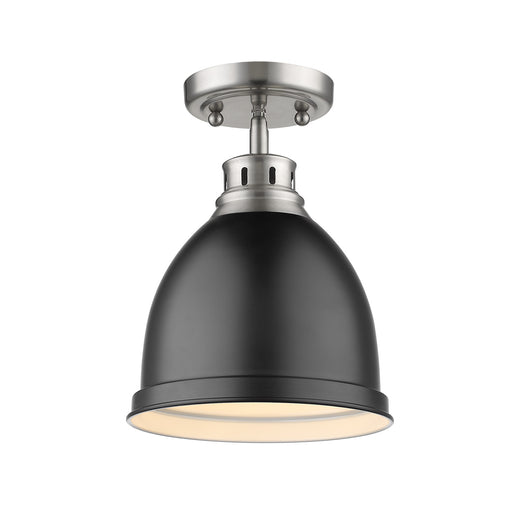 Duncan One Light Flush Mount Pewter