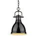 Golden - 3602-S BLK-BK - One Light Pendant - Duncan - Matte Black