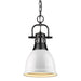 Golden - 3602-S BLK-WH - One Light Pendant - Duncan - Matte Black