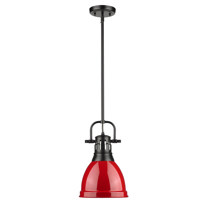 Golden - 3604-S BLK-RD - One Light Pendant - Duncan - Matte Black