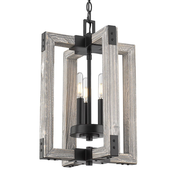 Golden - 7808-3P BLK - Three Light Pendant - Lowell - Matte Black