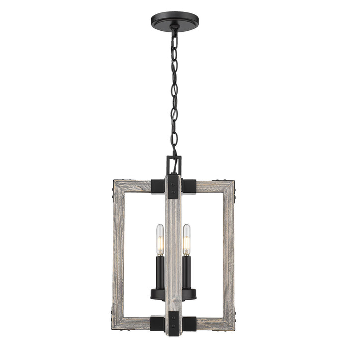 Golden - 7808-3P BLK - Three Light Pendant - Lowell - Matte Black