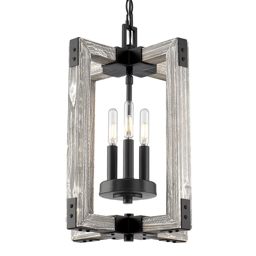 Golden - 7808-3P BLK - Three Light Pendant - Lowell - Matte Black