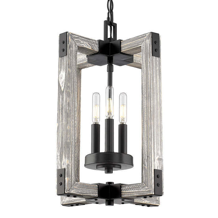 Golden - 7808-3P BLK - Three Light Pendant - Lowell - Matte Black