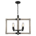 Golden - 7808-4 BLK - Four Light Chandelier - Lowell - Matte Black