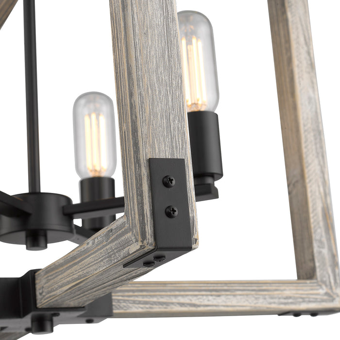 Golden - 7808-4 BLK - Four Light Chandelier - Lowell - Matte Black