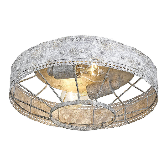 Golden - 7856-FM OY - Two Light Flush Mount - Ferris - Oyster