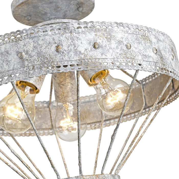 Golden - 7856-SF OY - Three Light Semi-Flush Mount - Ferris - Oyster