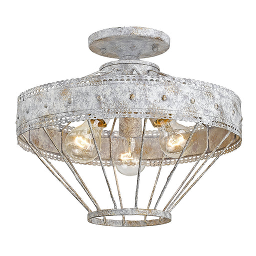 Golden - 7856-SF OY - Three Light Semi-Flush Mount - Ferris - Oyster