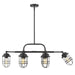 Golden - 9808-LP BLK - Six Light Linear Pendant - Seaport - Matte Black