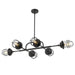 Golden - 9808-LP BLK - Six Light Linear Pendant - Seaport - Matte Black