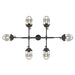 Golden - 9808-LP BLK - Six Light Linear Pendant - Seaport - Matte Black