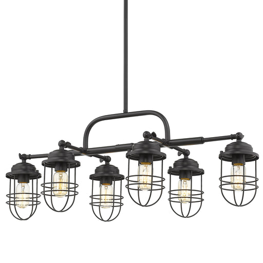 Seaport Six Light Linear Pendant Matte Black