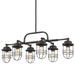 Golden - 9808-LP BLK - Six Light Linear Pendant - Seaport - Matte Black