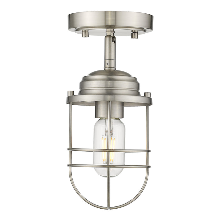 Golden - 9808-SF PW - One Light Semi-Flush Mount - Seaport - Pewter