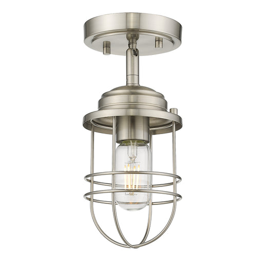 Seaport One Light Semi-Flush Mount Pewter