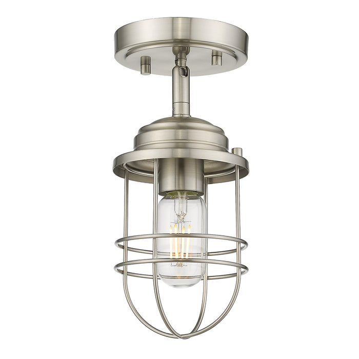 Golden - 9808-SF PW - One Light Semi-Flush Mount - Seaport - Pewter