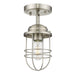 Golden - 9808-SF PW - One Light Semi-Flush Mount - Seaport - Pewter