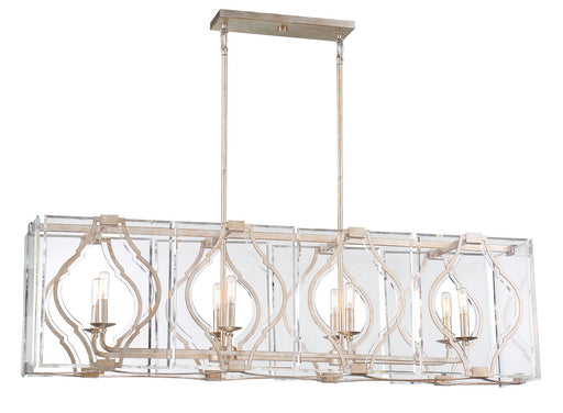 Brenton Cove Eight Light Island Pendant Gold Mist Gold Leaf