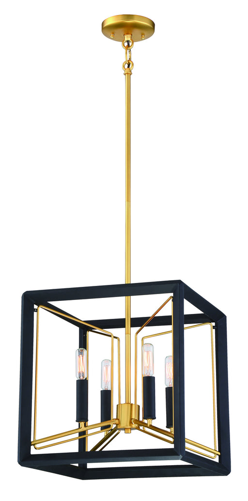 Metropolitan - N7854-707 - Four Light Pendant - Sable Point - Sand Black With Honey Gold