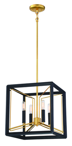 Sable Point Four Light Pendant Sand Black With Honey Gold