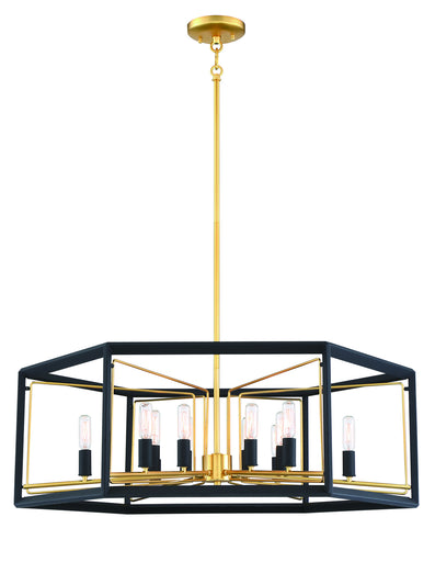 Sable Point 12 Light Pendant Sand Black With Honey Gold