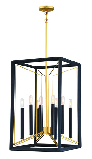 Sable Point Eight Light Pendant Sand Black With Honey Gold
