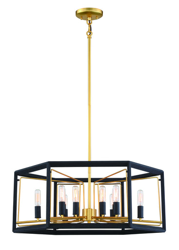 Sable Point 12 Light Pendant Sand Black With Honey Gold