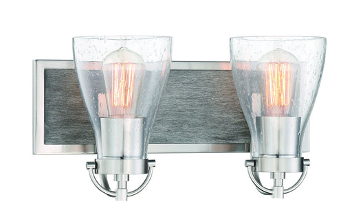 Garrison Two Light Bath Brush Nickel w/Shale Wood