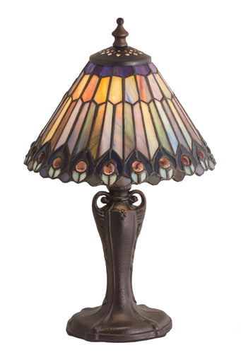 Tiffany Jeweled Peacock One Light Accent Lamp