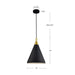 Kuzco Lighting - 492710-BK/GD - One Light Pendant - Dorothy - Black With Gold Detail