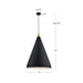 Kuzco Lighting - 492716-BK/GD - One Light Pendant - Dorothy - Black With Gold Detail