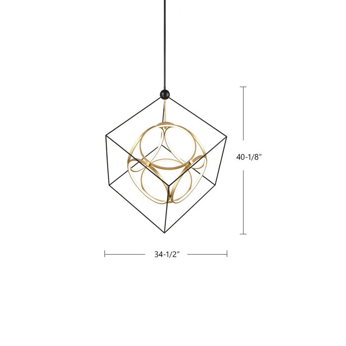 Kuzco Lighting - CH19234-BK/AN - LED Chandelier - Monza - Black/Antique Brass