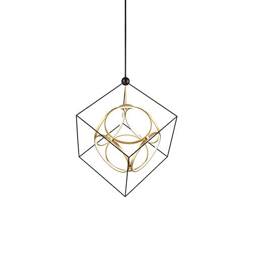 Monza LED Chandelier Black/Antique Brass