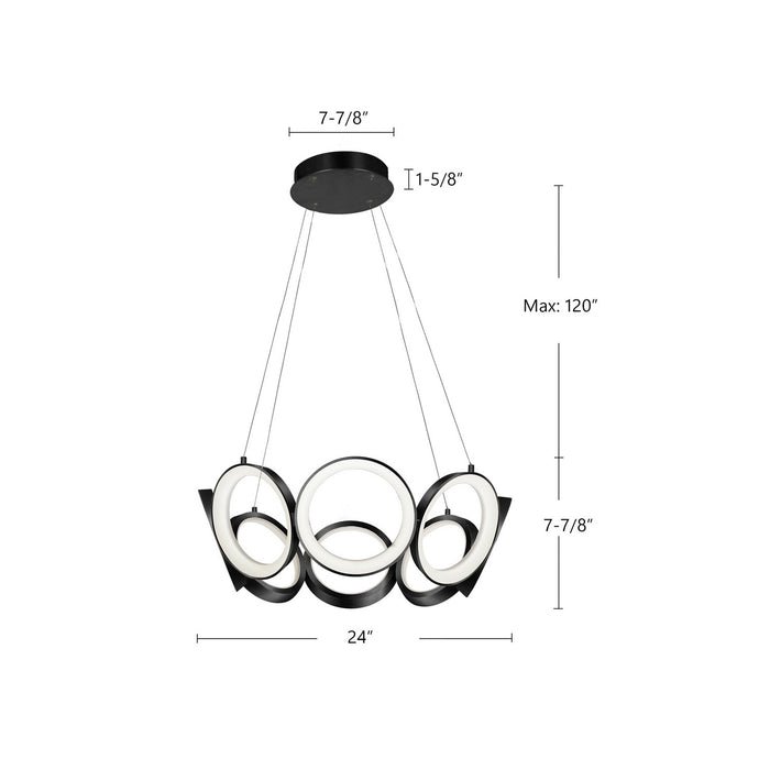 Kuzco Lighting - CH94824-BK - LED Chandelier - Oros - Black