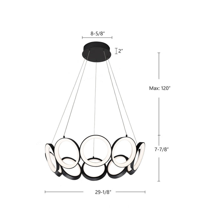 Kuzco Lighting - CH94829-BK - LED Chandelier - Oros - Black