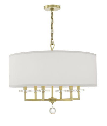 Paxton Six Light Chandelier Aged Brass
