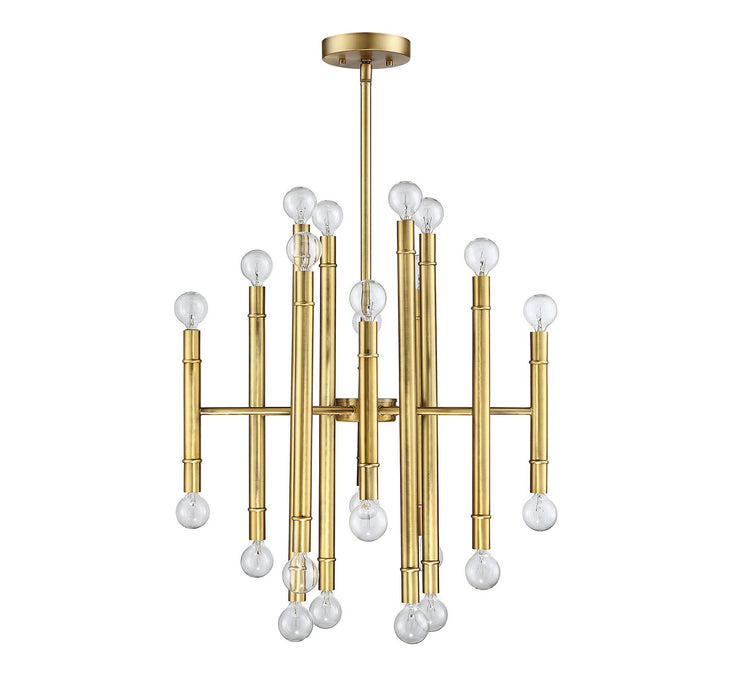 Meridian - M10040NB - 24 Light Chandelier - Mchan - Natural Brass