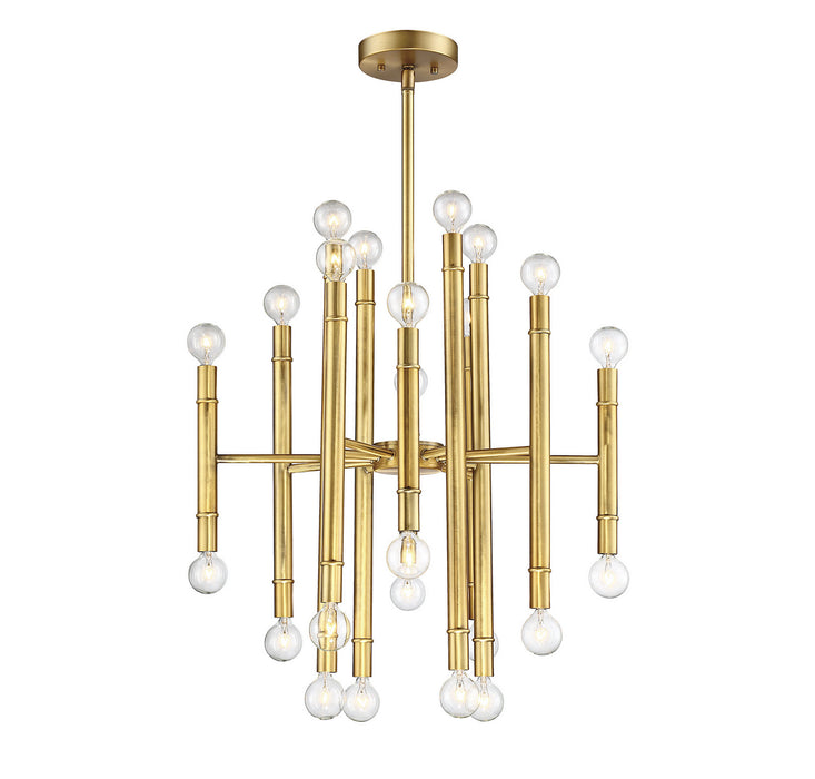Meridian - M10040NB - 24 Light Chandelier - Mchan - Natural Brass
