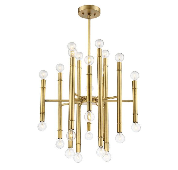 Meridian - M10040NB - 24 Light Chandelier - Mchan - Natural Brass