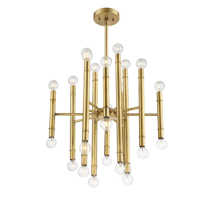 Meridian - M10040NB - 24 Light Chandelier - Mchan - Natural Brass