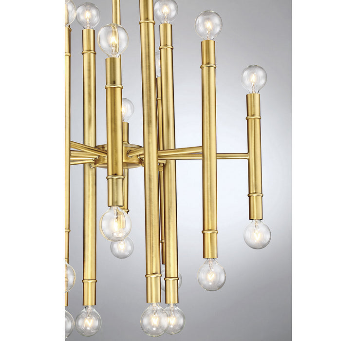 Meridian - M10040NB - 24 Light Chandelier - Mchan - Natural Brass