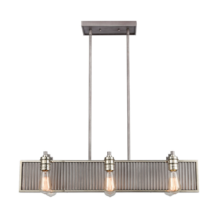 ELK Home - 15928/6 - Six Light Chandelier - Corrugated Steel - Weathered Zinc