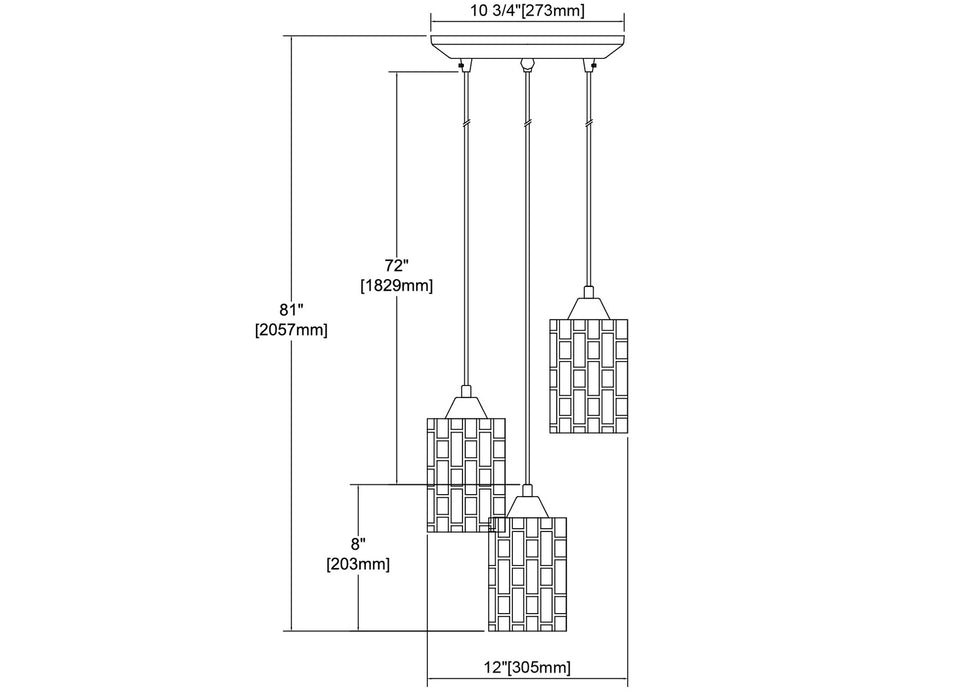 ELK Home - 17414/3 - Three Light Pendant - Ezra - Polished Chrome