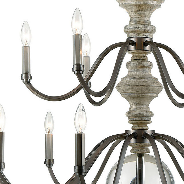 ELK Home - 32315/9+6 - 15 Light Chandelier - Neo Classica - Aged Black