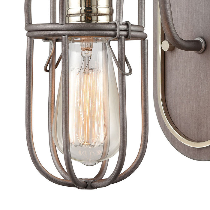 ELK Home - 55061/1 - One Light Vanity Lamp - Industrial Cage - Weathered Zinc