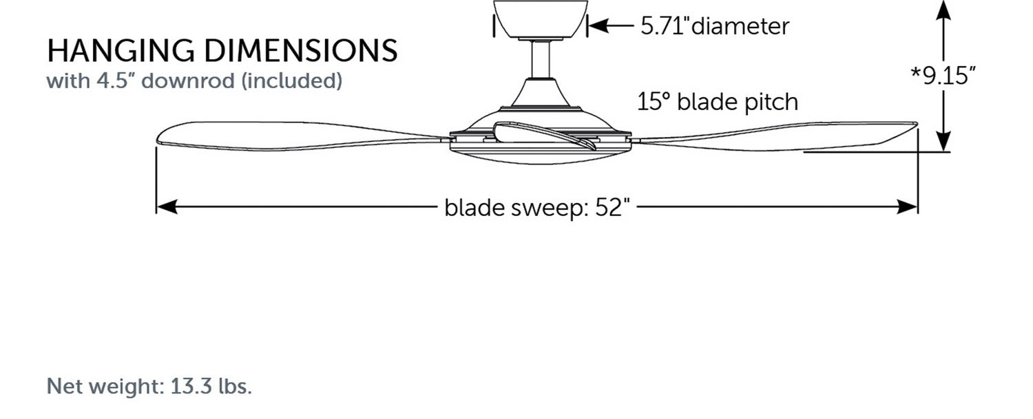 Fanimation - FPD8520BNBN - 52 Inches Ceiling Fan - GlideAire - Brushed Nickel