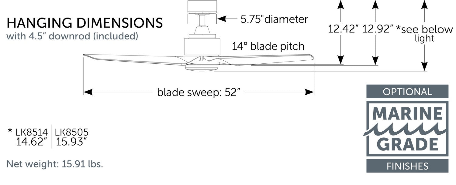 Fanimation - MAD8514BLW - Motor - TriAire Custom - Black