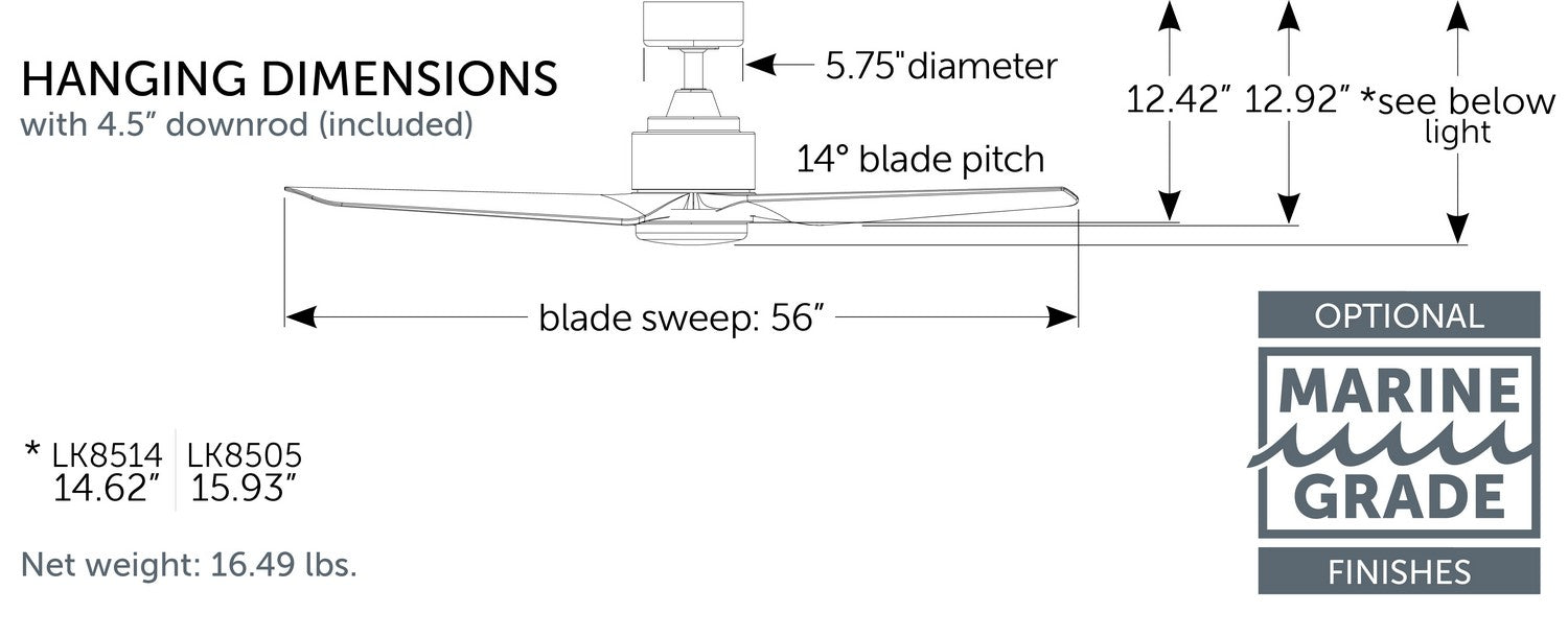 Fanimation - MAD8514BLW - Motor - TriAire Custom - Black