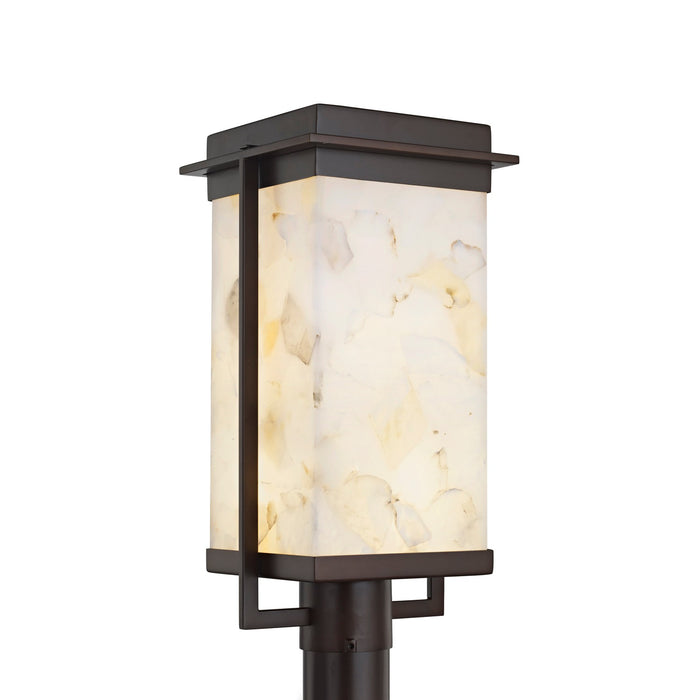 Justice Designs - ALR-7543W-DBRZ - LED Post Mount - Alabaster Rocks - Dark Bronze